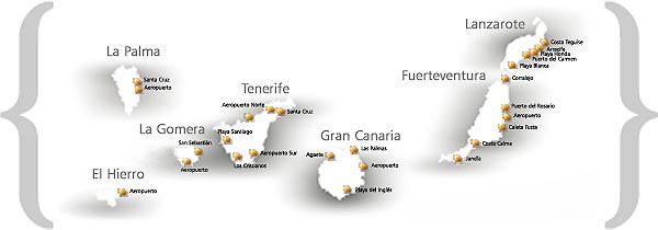 Mietwagen Büros auf den Kanarischen Inseln